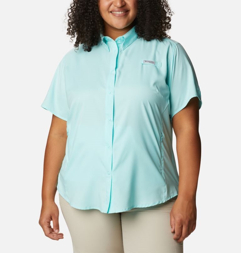 Camasa Columbia PFG Tamiami II Scurte Sleeve Dama Turcoaz | Plus Size GN91A70QM